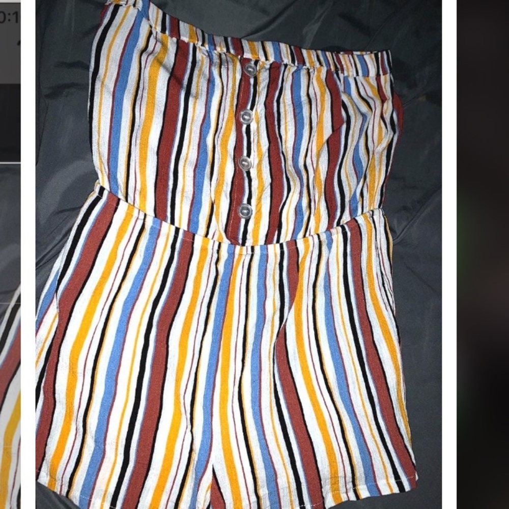 Striped Shorts Romper